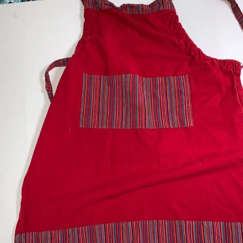 Design Imports For‎ the Home Red Apron Adjustable Retro Y2K